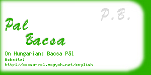 pal bacsa business card